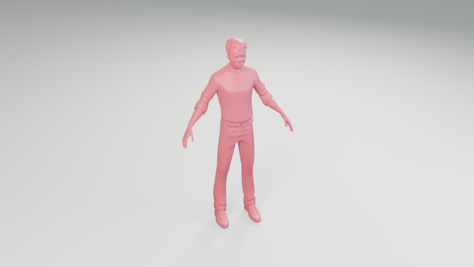 Preview of the standing figurine mesh